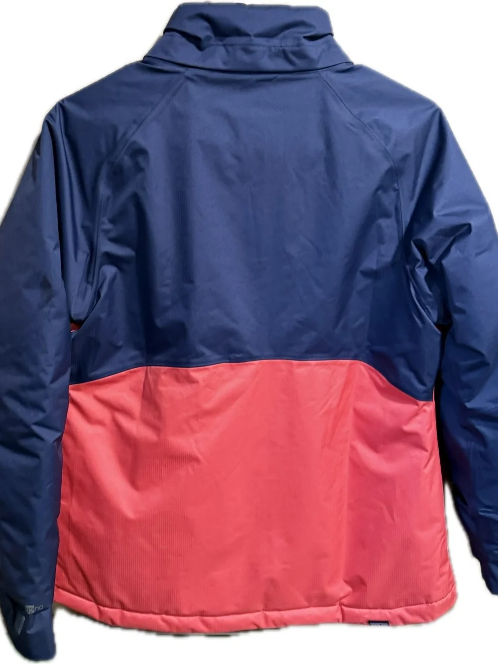 Patagonia Navy and Coral Colorblock Insulated Jacket